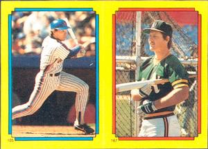 1988 Topps Stickers #105 / 167 Gary Carter / Carney Lansford Front