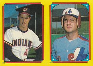 1988 Topps Stickers #206 / 305 Scott Bailes / Casey Candaele Front
