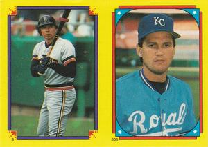 1988 Topps Stickers #8 / 306 Darrell Evans / Kevin Seitzer Front