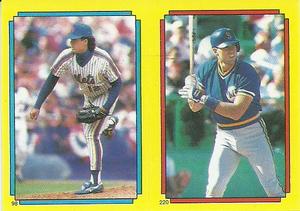 1988 Topps Stickers #98 / 220 Ron Darling / Dave Valle Front