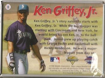 1996 Metallic Impressions Ken Griffey Jr. #1 Ken Griffey Jr. Back