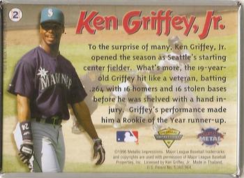 1996 Metallic Impressions Ken Griffey Jr. #2 Ken Griffey Jr. Back