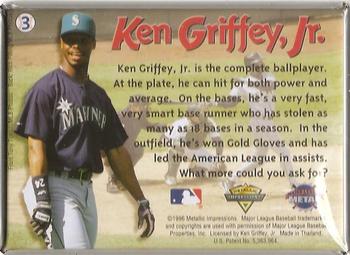 1996 Metallic Impressions Ken Griffey Jr. #3 Ken Griffey Jr. Back