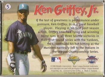 1996 Metallic Impressions Ken Griffey Jr. #5 Ken Griffey Jr. Back