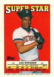 1988 Topps Stickers - Super Star Backs #38 Lou Whitaker Front