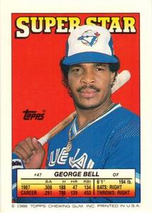 1988 Topps Stickers - Super Star Backs #47 George Bell Front