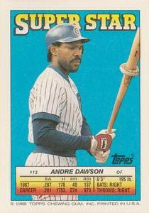 1988 Topps Stickers - Super Star Backs #13 Andre Dawson Front