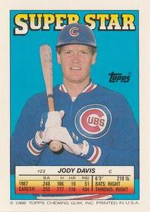 1988 Topps Stickers - Super Star Backs #23 Jody Davis Front