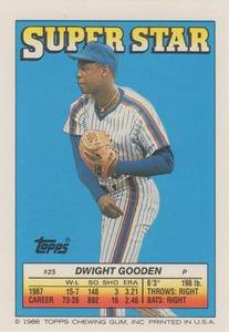 1988 Topps Stickers - Super Star Backs #25 Dwight Gooden Front