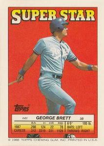 1988 Topps Stickers - Super Star Backs #41 George Brett Front
