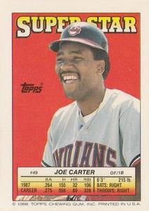 1988 Topps Stickers - Super Star Backs #49 Joe Carter Front