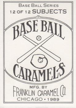 1989 Franklin Caramel Series One (unlicensed) #12 Mike Greenwell Back