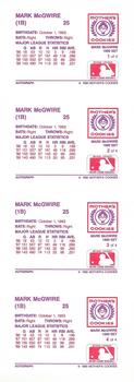 1990 Mother's Cookies Mark McGwire #1 / 2 / 3 / 4 Mark McGwire Back