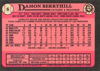 1989 O-Pee-Chee #6 Damon Berryhill Back