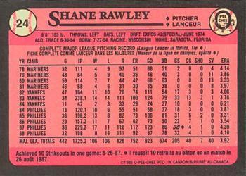 1989 O-Pee-Chee #24 Shane Rawley Back