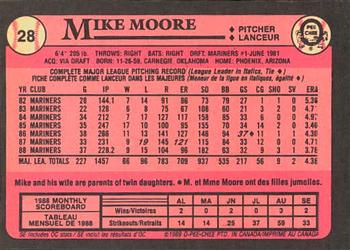 1989 O-Pee-Chee #28 Mike Moore Back