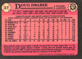 1989 O-Pee-Chee #37 Doug Drabek Back