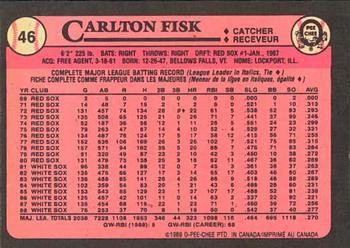 1989 O-Pee-Chee #46 Carlton Fisk Back