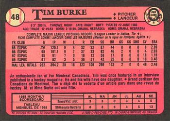 1989 O-Pee-Chee #48 Tim Burke Back