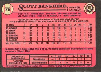 1989 O-Pee-Chee #79 Scott Bankhead Back