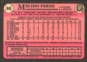 1989 O-Pee-Chee #88 Melido Perez Back