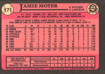 1989 O-Pee-Chee #171 Jamie Moyer Back