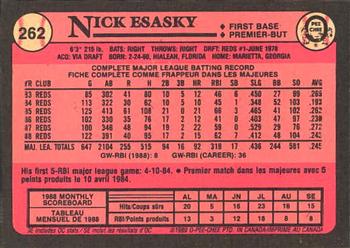 1989 O-Pee-Chee #262 Nick Esasky Back