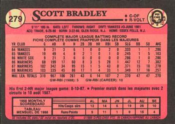 1989 O-Pee-Chee #279 Scott Bradley Back
