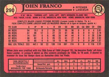 1989 O-Pee-Chee #290 John Franco Back