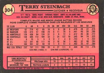 1989 O-Pee-Chee #304 Terry Steinbach Back