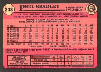 1989 O-Pee-Chee #308 Phil Bradley Back