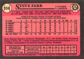 1989 O-Pee-Chee #356 Steve Farr Back