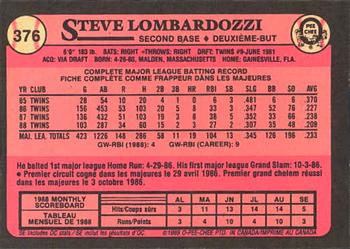 1989 O-Pee-Chee #376 Steve Lombardozzi Back