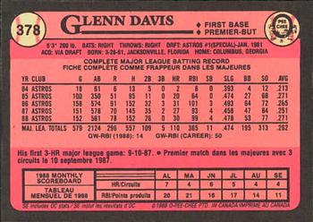 1989 O-Pee-Chee #378 Glenn Davis Back