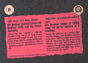 1989 O-Pee-Chee - Wax Box Bottom Panels Singles #B Bill Buckner Back