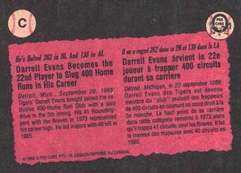1989 O-Pee-Chee - Wax Box Bottom Panels Singles #C Darrell Evans Back