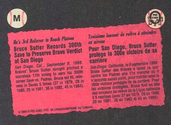 1989 O-Pee-Chee - Wax Box Bottom Panels Singles #M Bruce Sutter Back