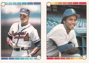 1989 O-Pee-Chee Stickers #30 / 219 Albert Hall / Mickey Brantley Front