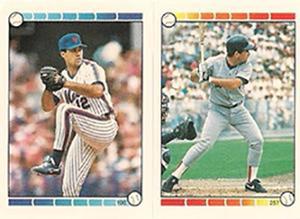 1989 O-Pee-Chee Stickers #100 / 257 Ron Darling / Marty Barrett Front