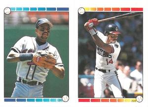 1989 O-Pee-Chee Stickers #24 / 208 Dion James / Julio Franco Front