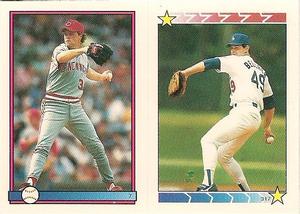 1989 O-Pee-Chee Stickers #7 / 317 Tom Browning / Tim Belcher Front