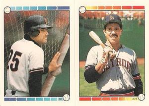 1989 O-Pee-Chee Stickers #80 / 276 Mike Aldrete / Luis Salazar Front