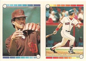 1989 O-Pee-Chee Stickers #104 / 255 Roberto Alomar / Mike Greenwell Front