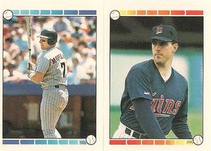 1989 O-Pee-Chee Stickers #105 / 290 Keith Moreland / Tim Laudner Front