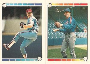 1989 O-Pee-Chee Stickers #116 / 245 Kevin Gross / Charlie Hough Front