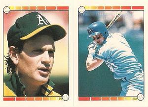 1989 O-Pee-Chee Stickers #166 / 264 Bob Welch / Kevin Seitzer Front