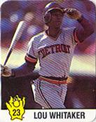 1987 Hostess Superstar Series '87 Stickers #23 Lou Whitaker Front