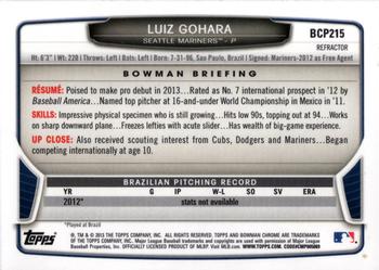 2013 Bowman Chrome - Prospects X-Fractors #BCP215 Luiz Gohara Back