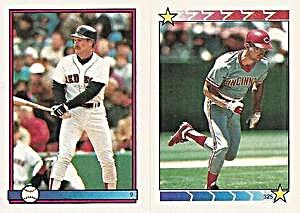 1989 Topps Stickers #9 / 325 Wade Boggs / Chris Sabo Front