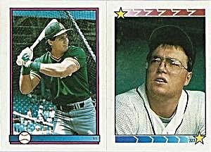 1989 Topps Stickers #11 / 323 Jose Canseco / Paul Gibson Front